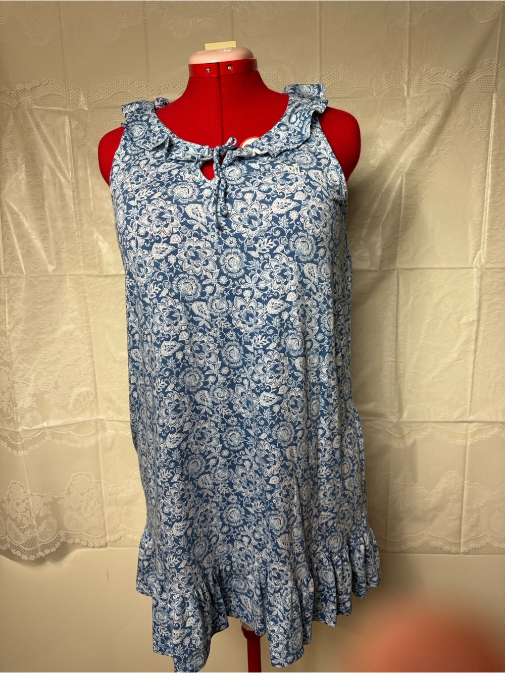 Ralph Lauren Blue and White Floral Mini Dress